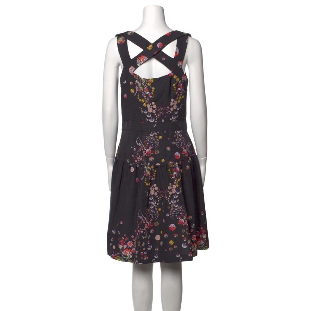 Cynthia Rowley "NWT" Cut Out Dress with Botanical Dot in Black Size 6 - Picture 2 of 10